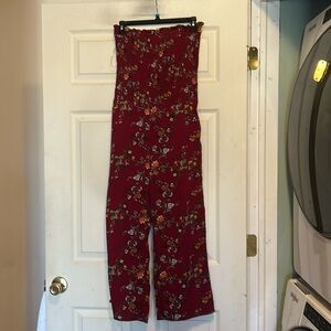 Icon Apparel Jumpsuit Size Large Burgundy Open Back